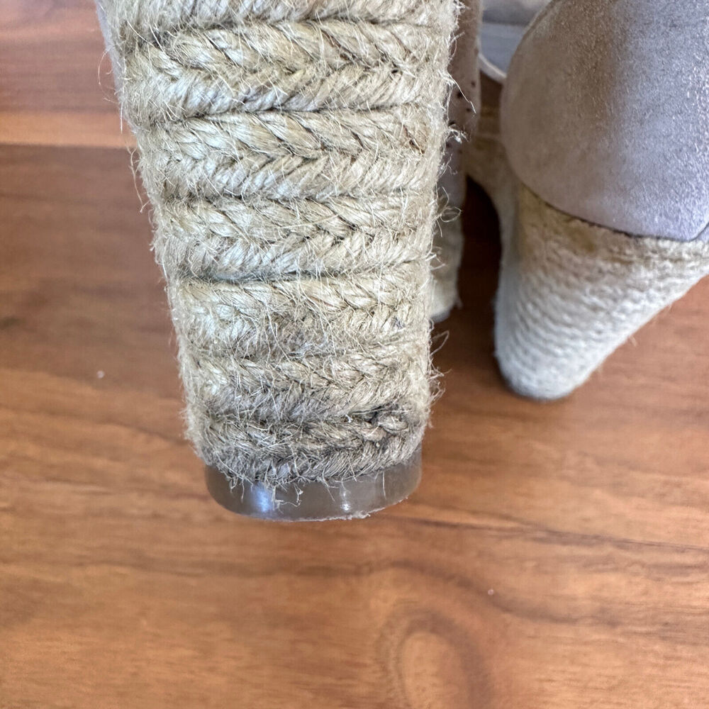 Marc Fisher HALDYA Suede Laser Wedge Platform Espadrille Sandals Size 9.5M Tan - Picture 15 of 15